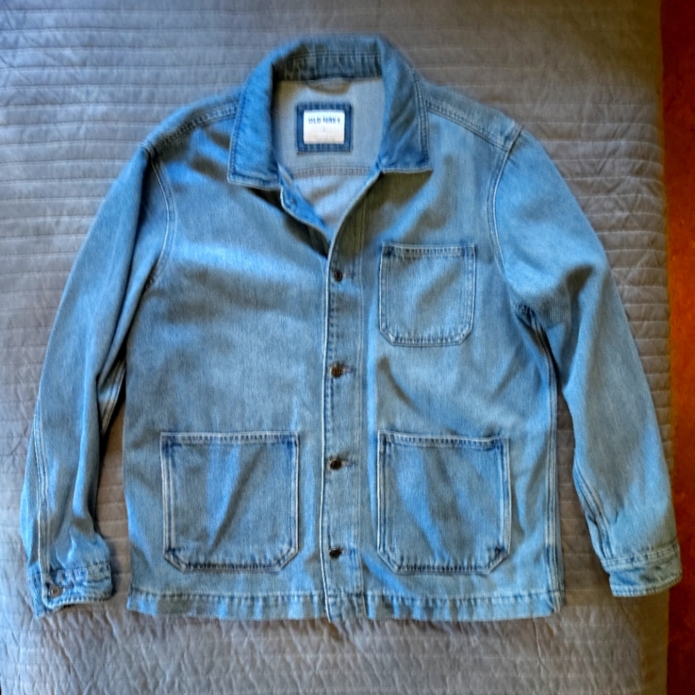 NWOT Old Navy Denim Chore Utility Railroad Jacket Size Large